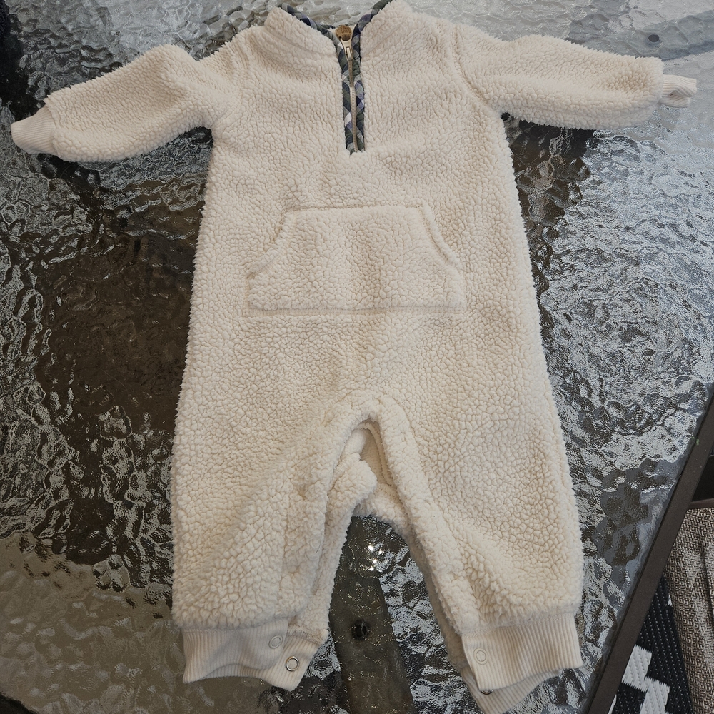 Carters Fleece 1/4 Zip Snap Onsie Bunting Snow Suit 6 Months Baby